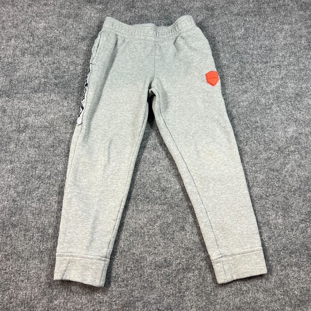 Nike Fleece Sweatpants Boys Medium Heather Gray Strive For Greatness Tapered Leg